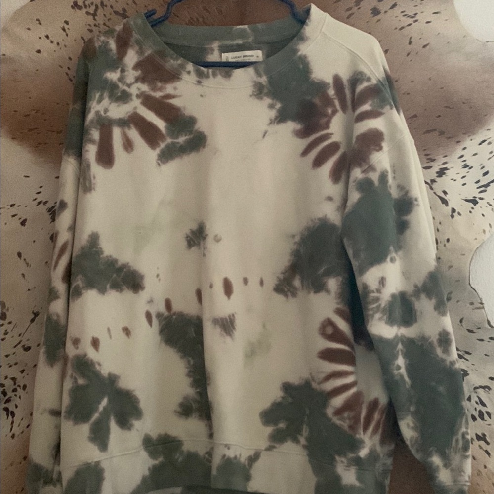 Tie-Dye Sweatshirt in Green and Brown
